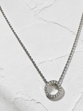 Nina Ricci Silver Crystal Circle Necklace